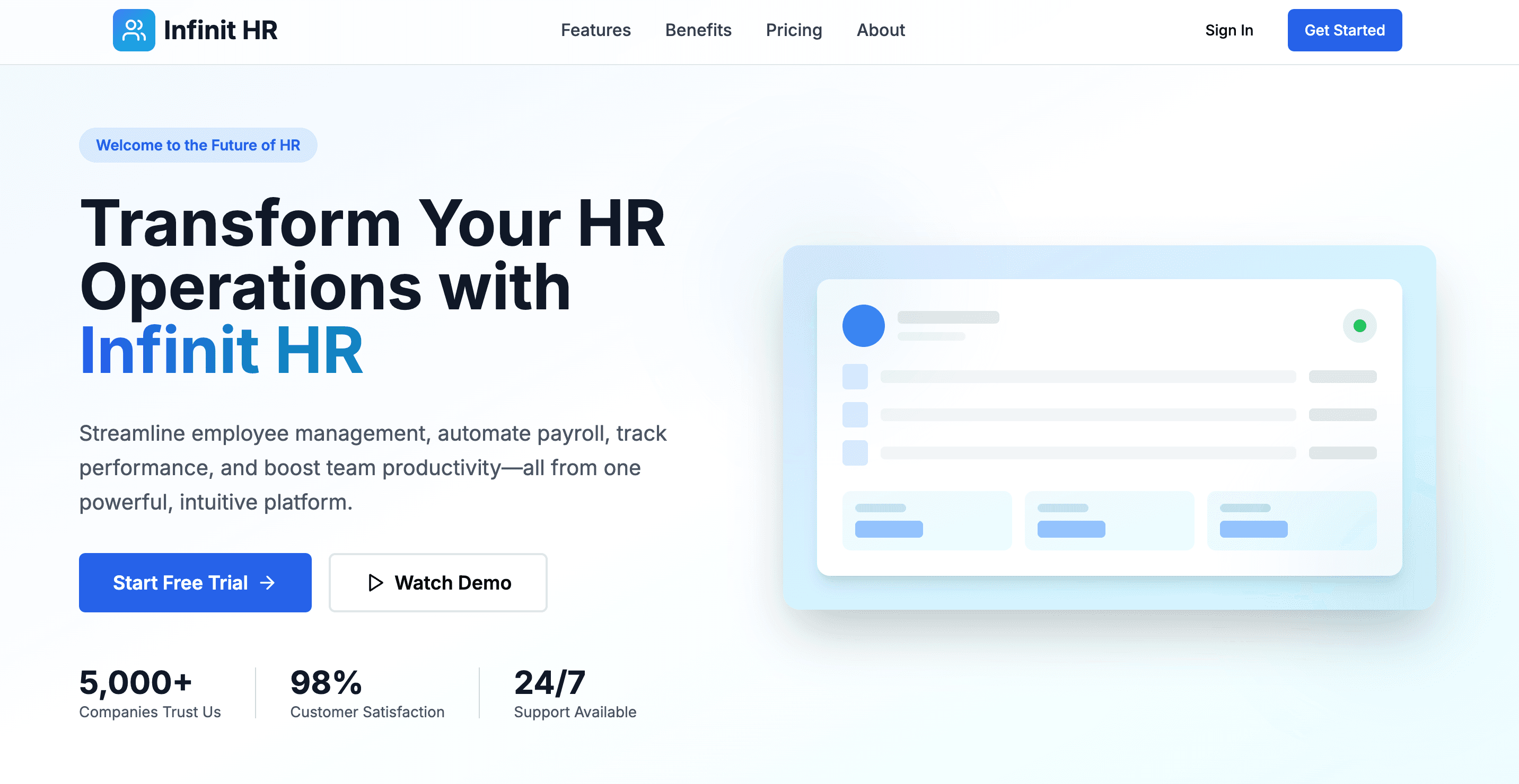 Screenshot of Infinit HR