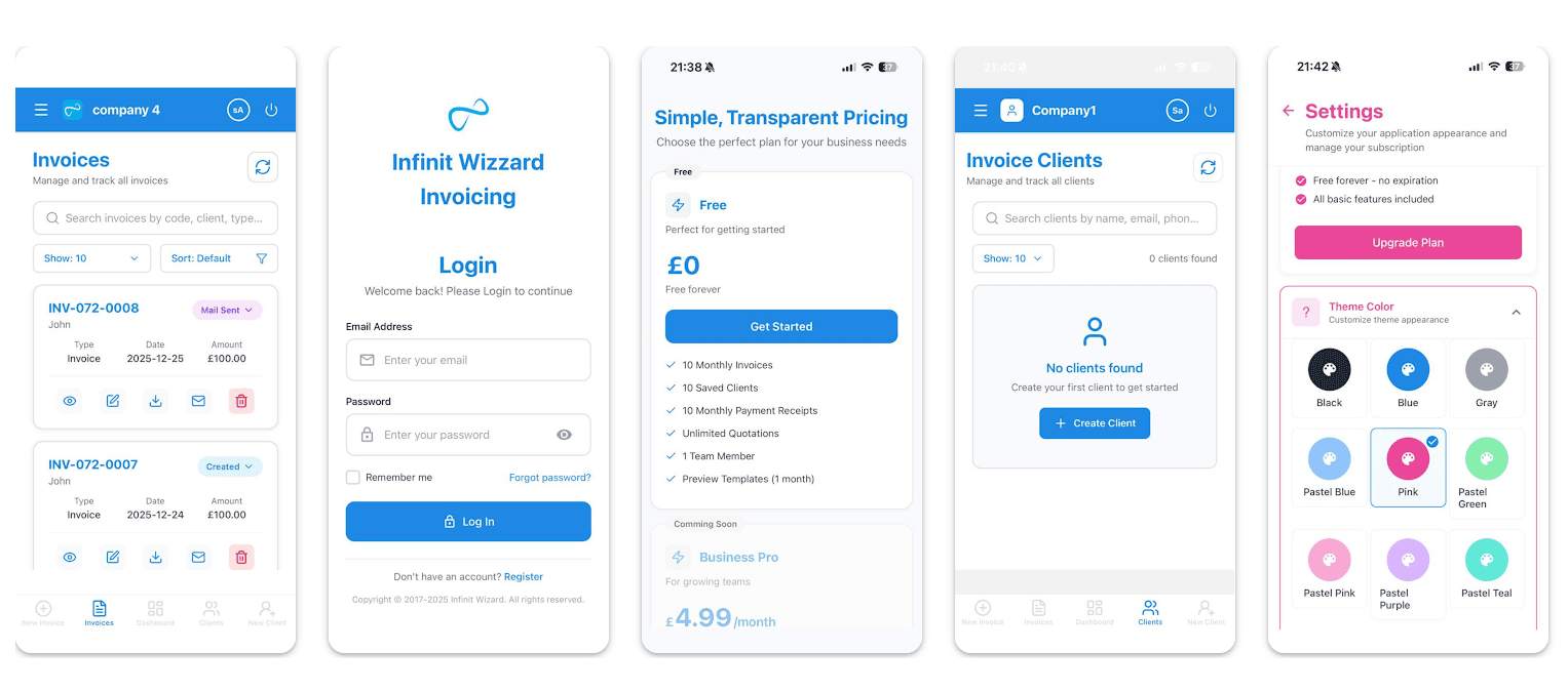 Screenshot of Infinit Invoice