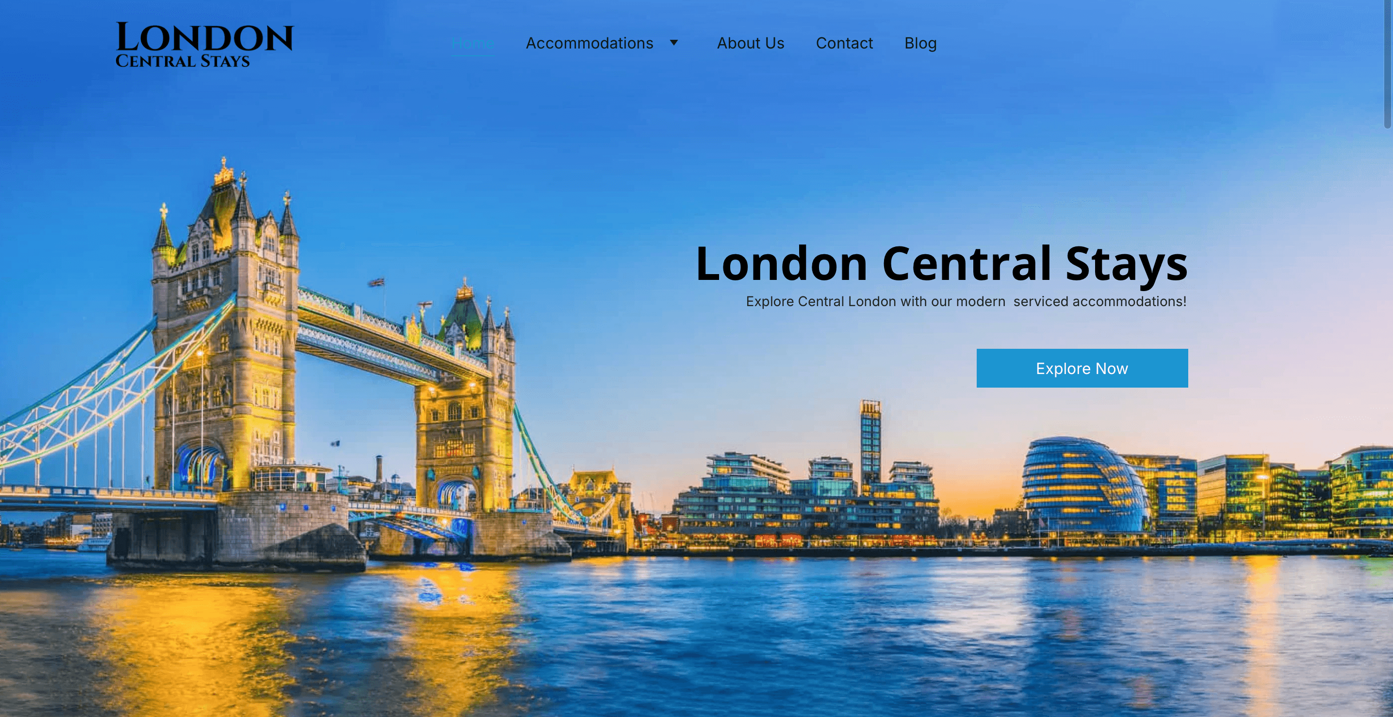 Screenshot of London Central Stays